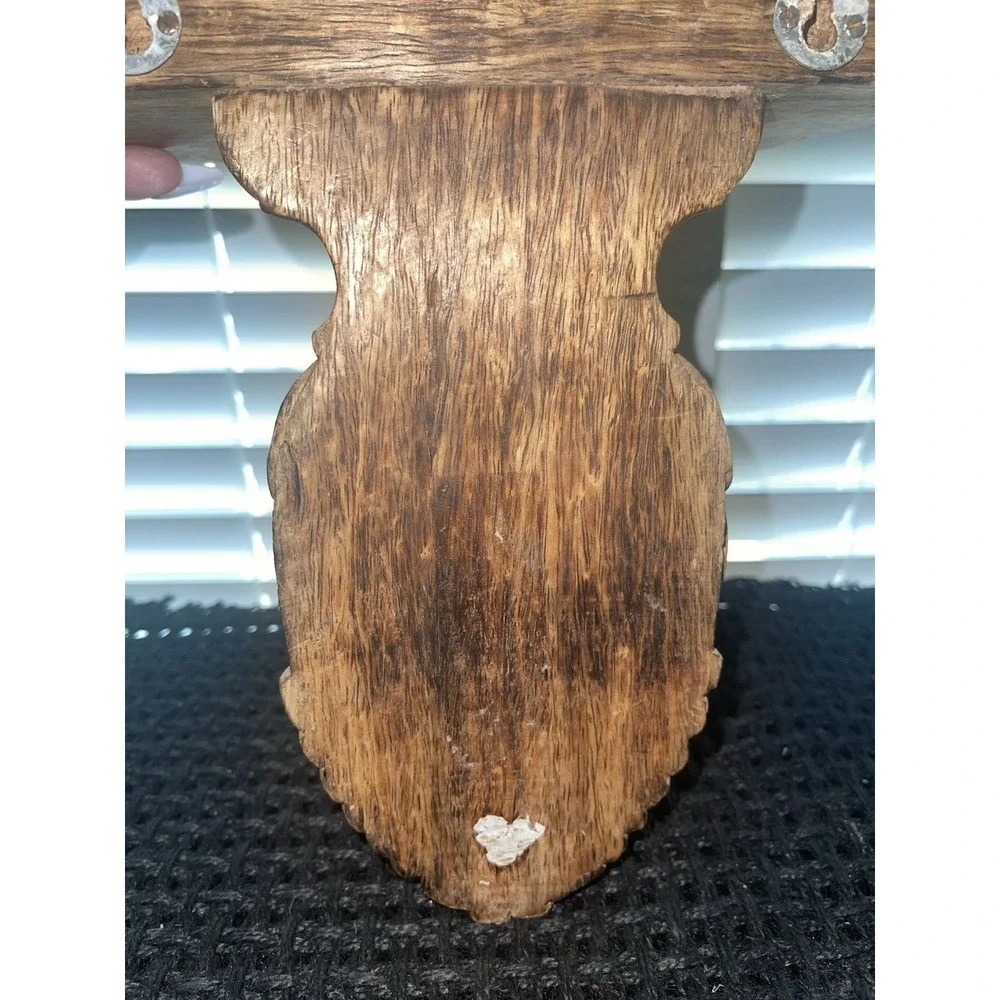 Vintage Hand Carved Wood Wall Sconce Corbel Display Shelf‎ 9